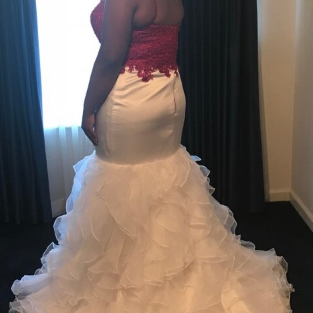 Red and White Prom Dress